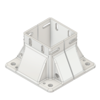 MODULAR SOLUTIONS FOOT<br>90MM X 90MM (4) SIDED FOOT W/12MM FLOOR ANCHOR HOLES, HEIGHT = 105MM